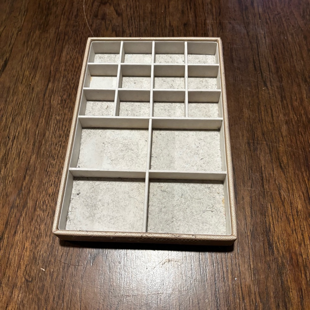 Beige & Gold Color Jewelry Organizer Tray